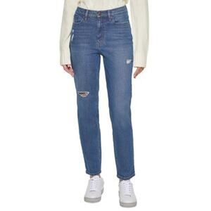 Calvin Klein Medium Wash Distressed Slim Leg Jeans High Rise Women Size 32" New